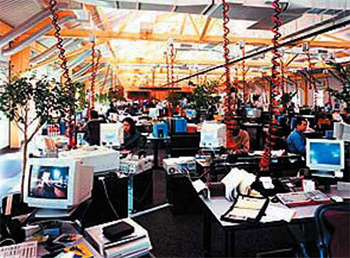 Unorthodox working stations at SEI Investments, Oaks Pennsylvania